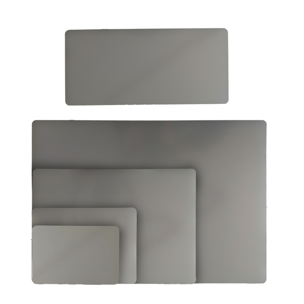 Placa de aluminio Resinada p/ subl. Prateada (cantos arredondados) em Oferta na Shopee