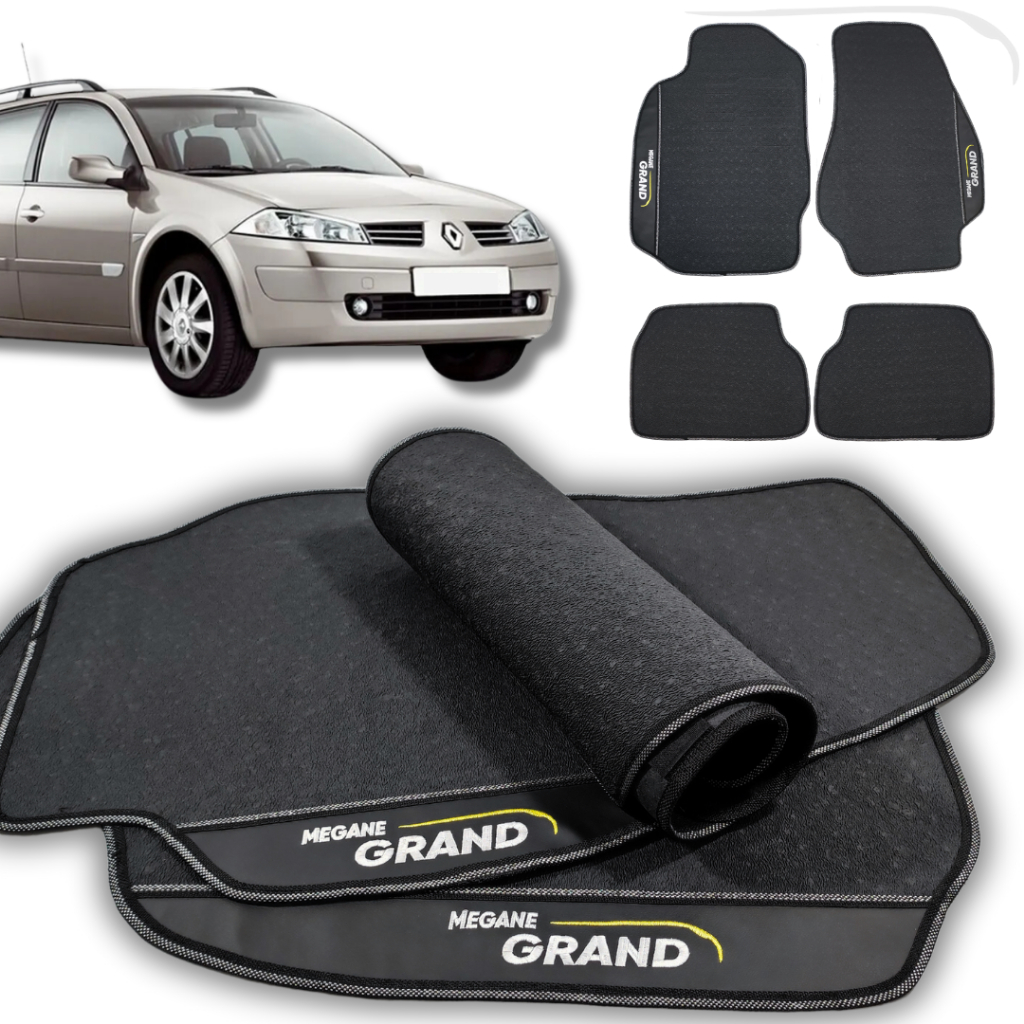 Tapete Megane Grand Tour 2006 a 2012 Tapete Renault Megane Emborrachado Tapete Megane Preto
