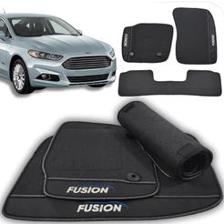 TAPETE BORRACHA PARA FORD FUSION 2013 A 2019 PRETO 3 PEÇAS LINHA PREMIUM SOB MEDIDA!