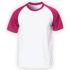 camiseta raglan branco ou cinza mescla manga rosa, 100% poliéster ideal p sublimação