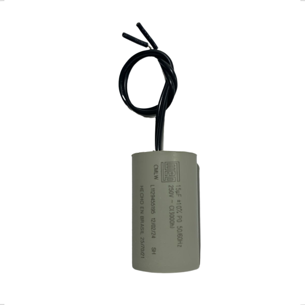 Capacitor 15uf 250v Portão Eletrônico Ppa Rossi Rcg Garen Omega AGL com Fio - WEG