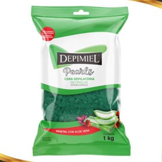 Cera Depilatória em Pérolas Pearls Vegetal com Aloe Vera 1Kg - Depimiel em Oferta na Shopee