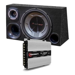 Caixa Som Automotivo Trio Completa 12 Subwoofer Pioneer + Módulo