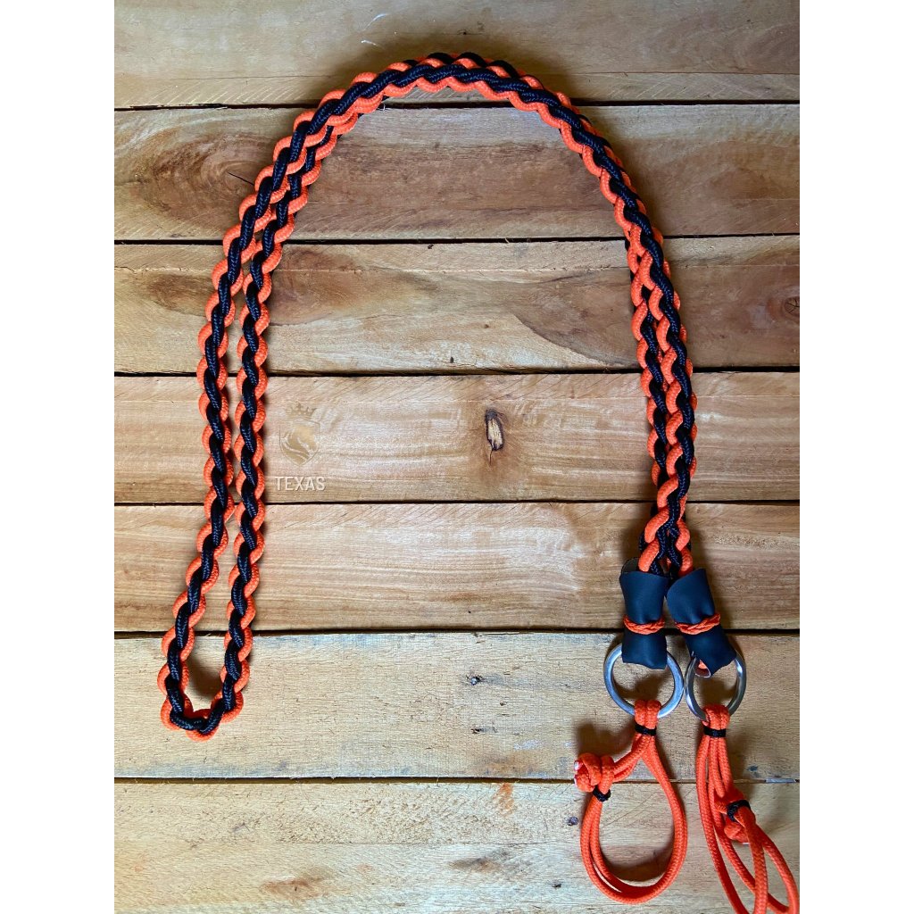 Rédea Laranja Para Cavalo Com Biqueira E Argolas Inox Oferta