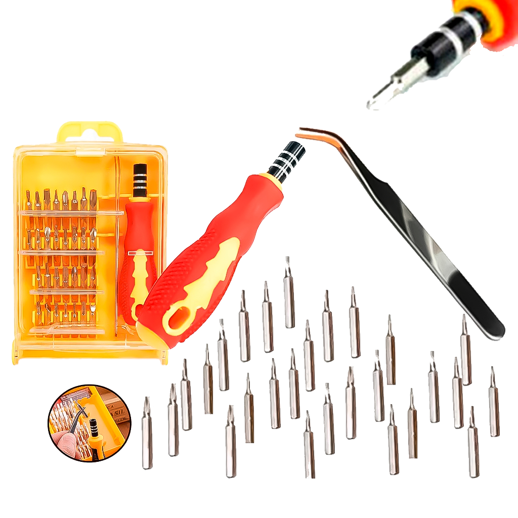 Kit Jogo  Chaves 32 Peças de Bits chaves de Precisão Philips e Fenda para Computadores em Oferta na Shopee