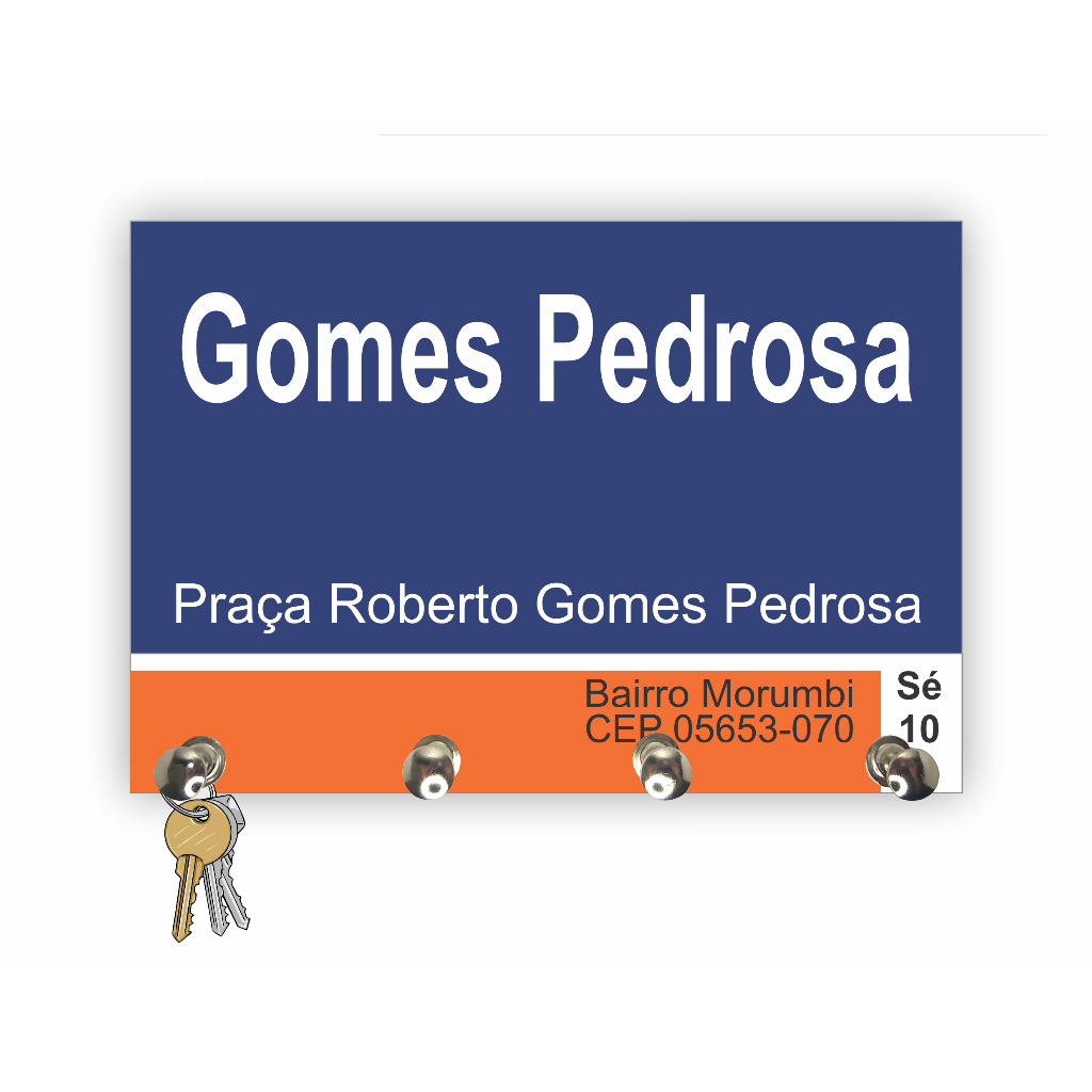 Porta Chaves de Parede São Paulo Placa Rua Gomes Pedrosa Morumbi