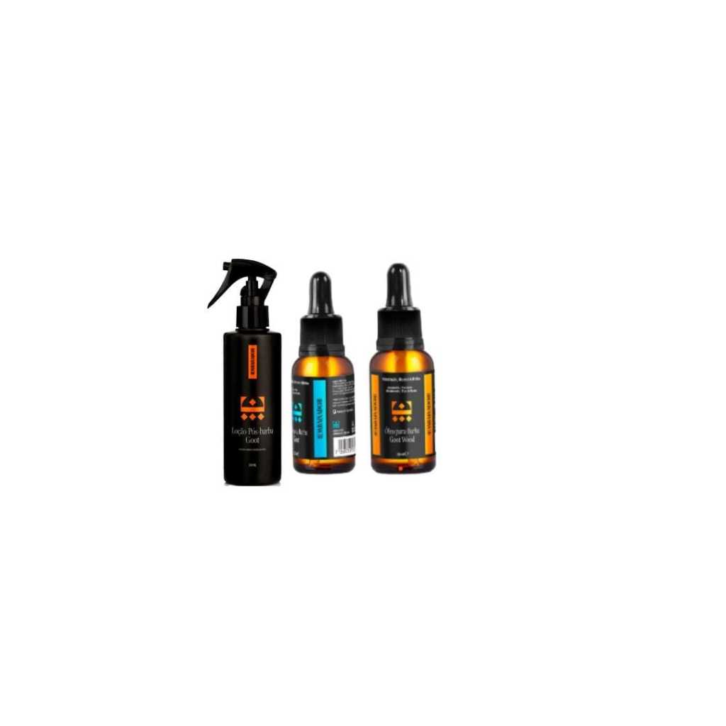 Kit embaixandor 1 Loção Pós-Barba e Óleo para Barba Goot Wood e Óleo para Barba Goot