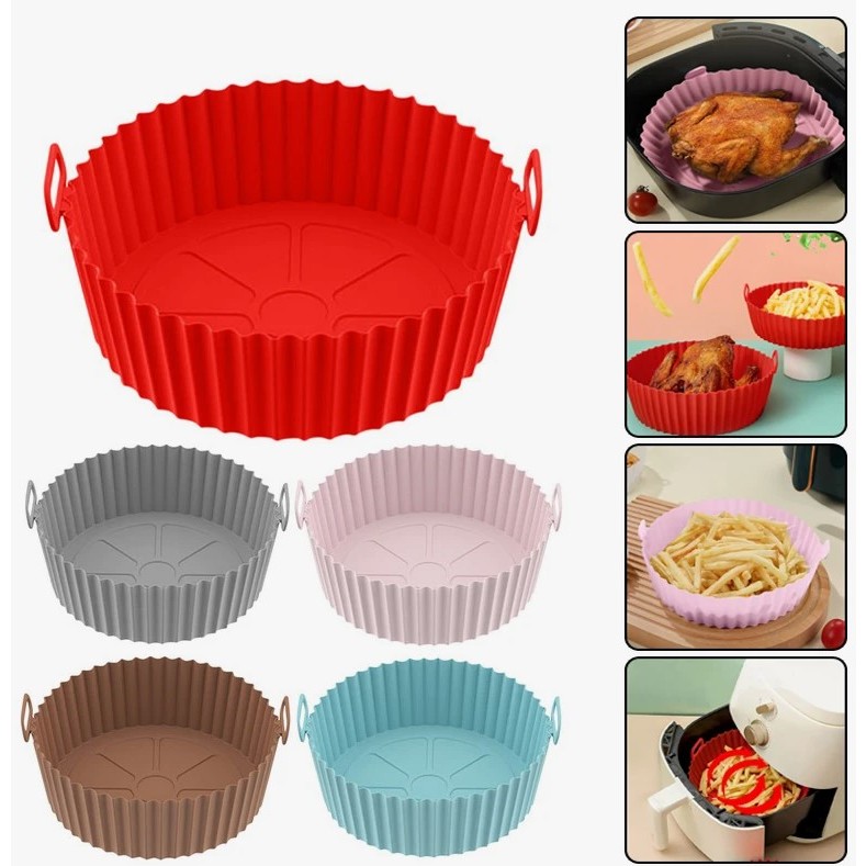 Forma Assadeira para Fritadeira Air Fryer em Silicone Flexível Lavável Oferta Atacado