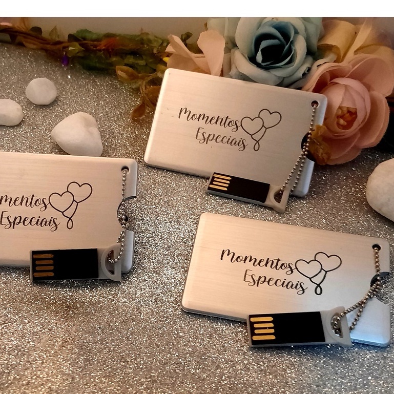 (REF-MF257) Pen Card Metal Chaveiro USB 2.0