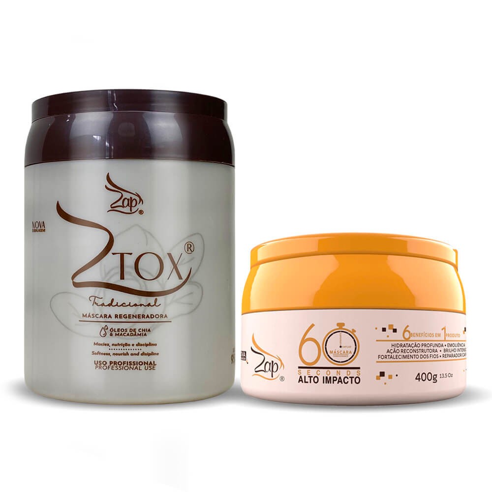 Bt-o.x Zap Ztox Macadamia Alisa e Reduz Volume 1kg + 60 Segundos 400g