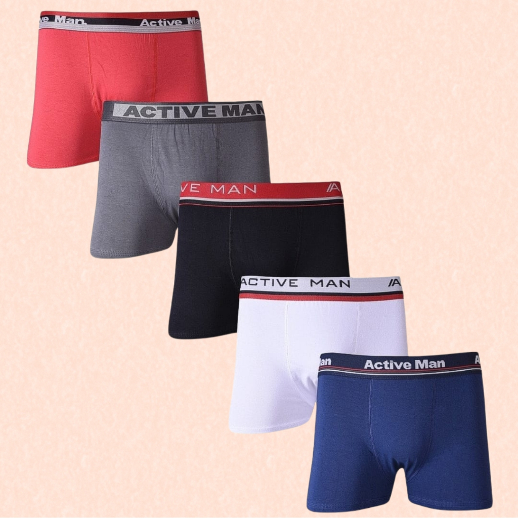 Detalhes do Kit Até 03 Cuecas Boxer ALGODÃO/COTTON Qualidade Premium Com Elastano Tecido Leve Confortável