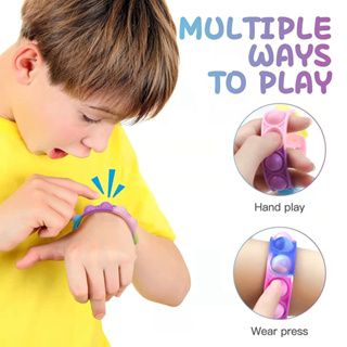 KIT 2 Uni.Pulseira Pop It Silicone Anti Stress Fidget Bolha Cores Diversas em Oferta na Shopee