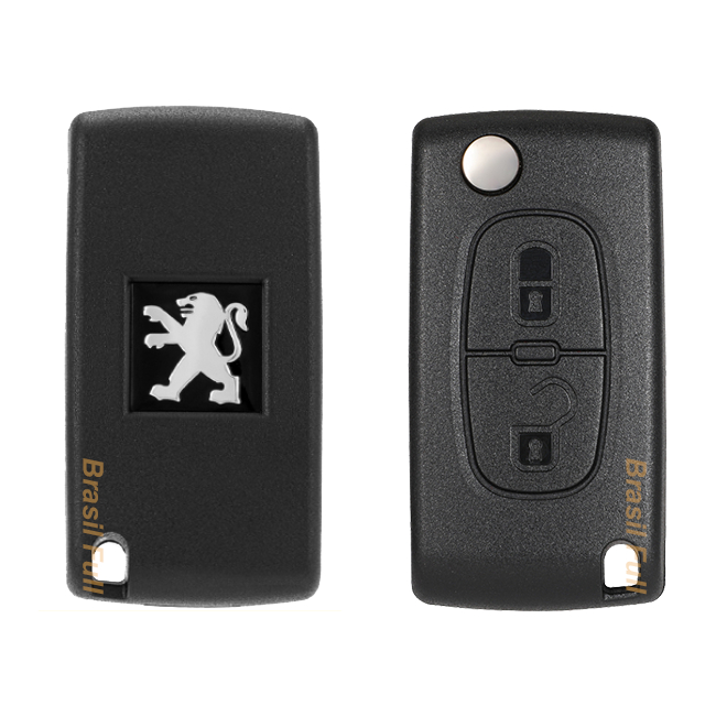 Chave Canivete Oca 2botões Peugeot 307 207 308 Com Suporte Bateria