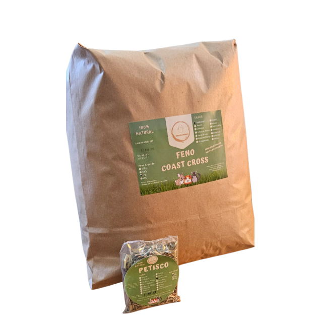 1 kg de feno Coast Cross + 20g de erva desidratada