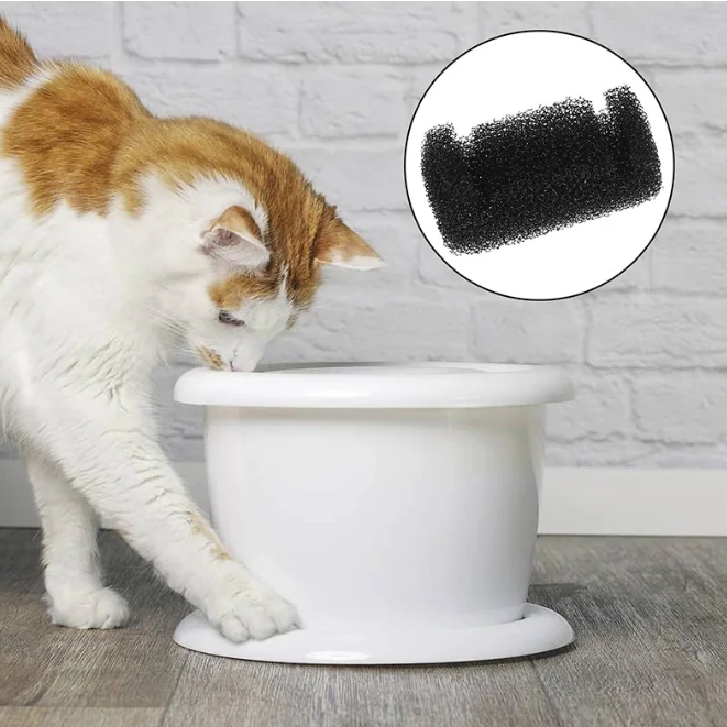 Kit 2 Filtro de Espuma Para Bebedouro Gatos Pet Animais Substituição Refil Fonte Água