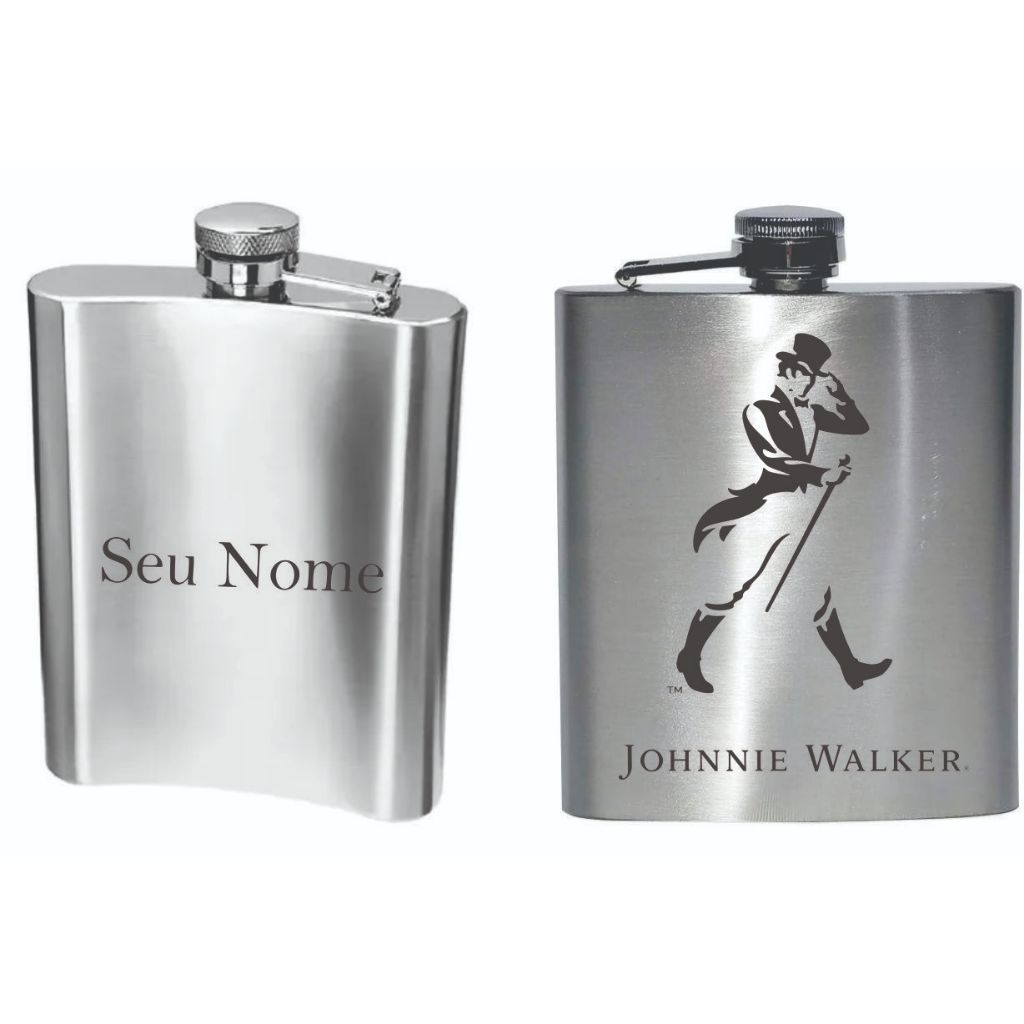 Cantil aço inox PERSONALIZADO A LASER - Nome/ Logo/Desenho - 210ml