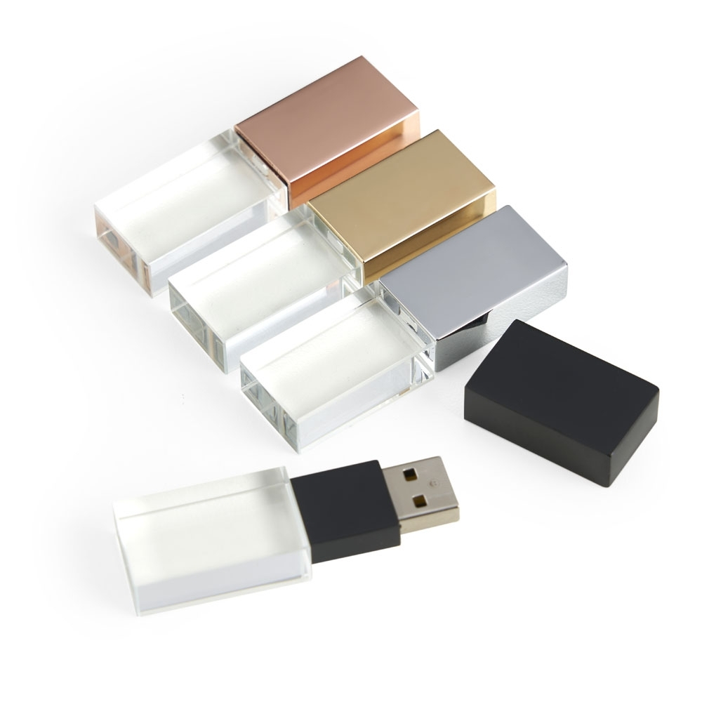 (REF-V187) Pen Drive Vidro Colorido Personalizado USB 2.0