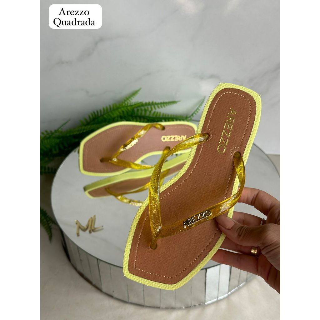 Chinelo Feminino Quadrado Com Glitter Adulto Tiras Brilhantes Lindas Cores  Lançamento Moda Feminina Mulher