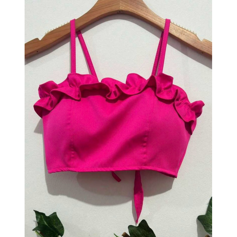 cropeed feminino com bojo alfaiataria -D-4 em Oferta na Shopee