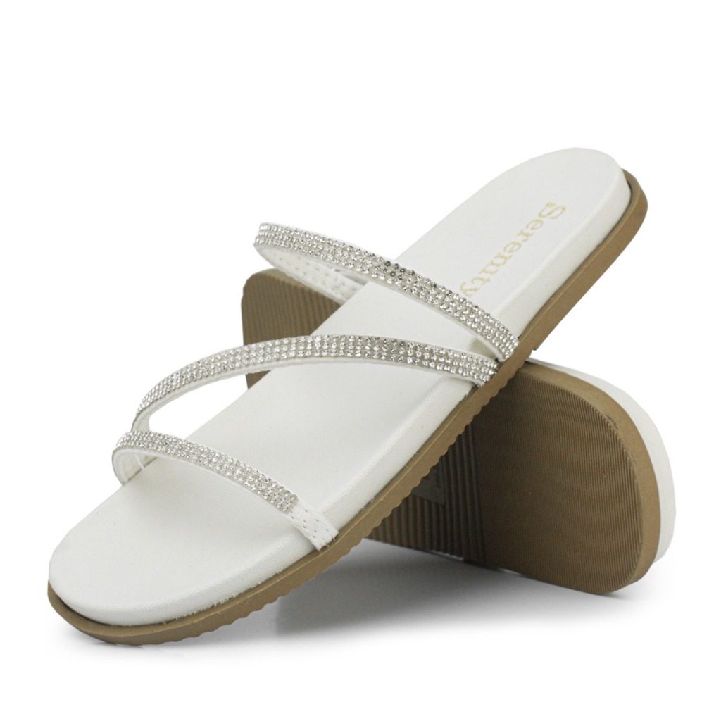 Sandalia Papete Birken Glitter Feminina Chinelo Confortavel Brilho Rasteirinha Strass Tendência Moda