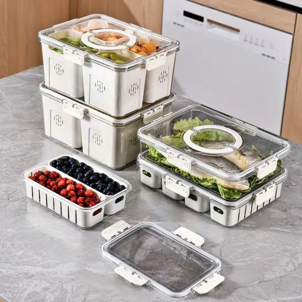 Pote Organizador Hermético Alimentos Porta Condimento Vedação Organizador Geladeira Higiênico