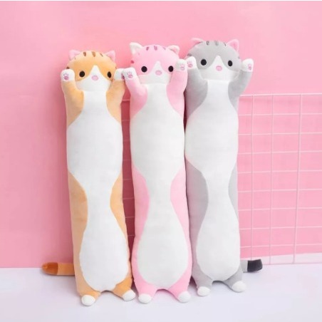 Almofada Travesseiro Gatinho Pelúcia Macio bebê 50cm Brinquedo de Pelúcia cheio e longo Salsicha em Oferta na Shopee