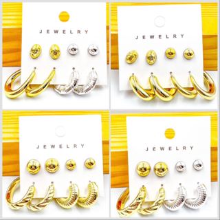 KIT 4 pares de brincos com argolas com adesivos de dourada e prata com glitter em Oferta na Shopee