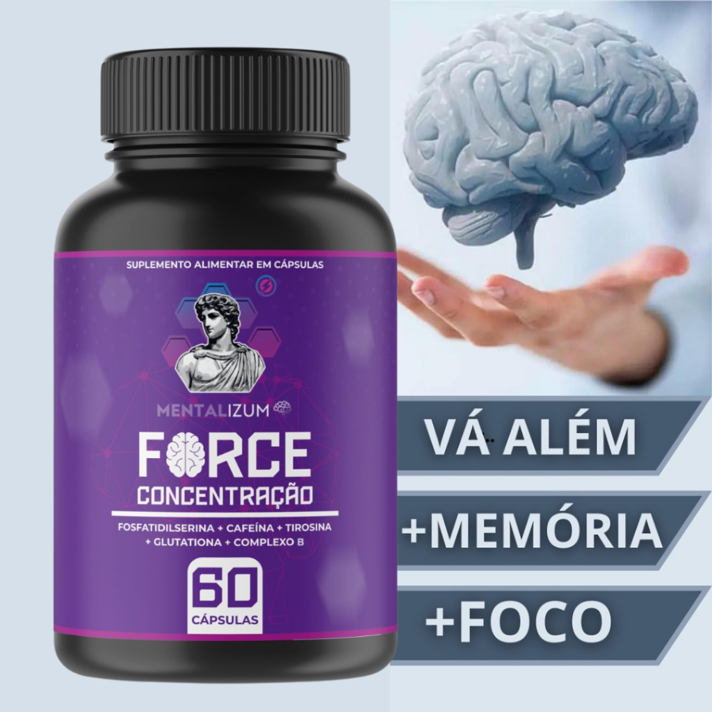 Nootrópico Mentalizum Original 60 Cápsulas 2 Meses de Tratamento Memória Cerebral Foco Concentração