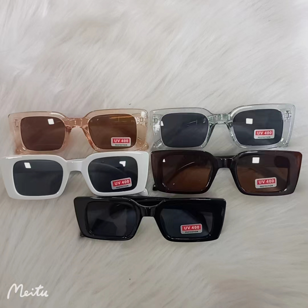 Tendência Mulher Rectângulo Óculos De Sol Nova Marca Designer Personalidade  UV400 Pequena Armação Preto em Oferta na Shopee