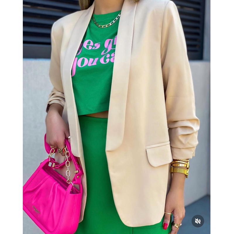 Blazer Max Alfaiataria novidade Feminino Alongado Casaco Social