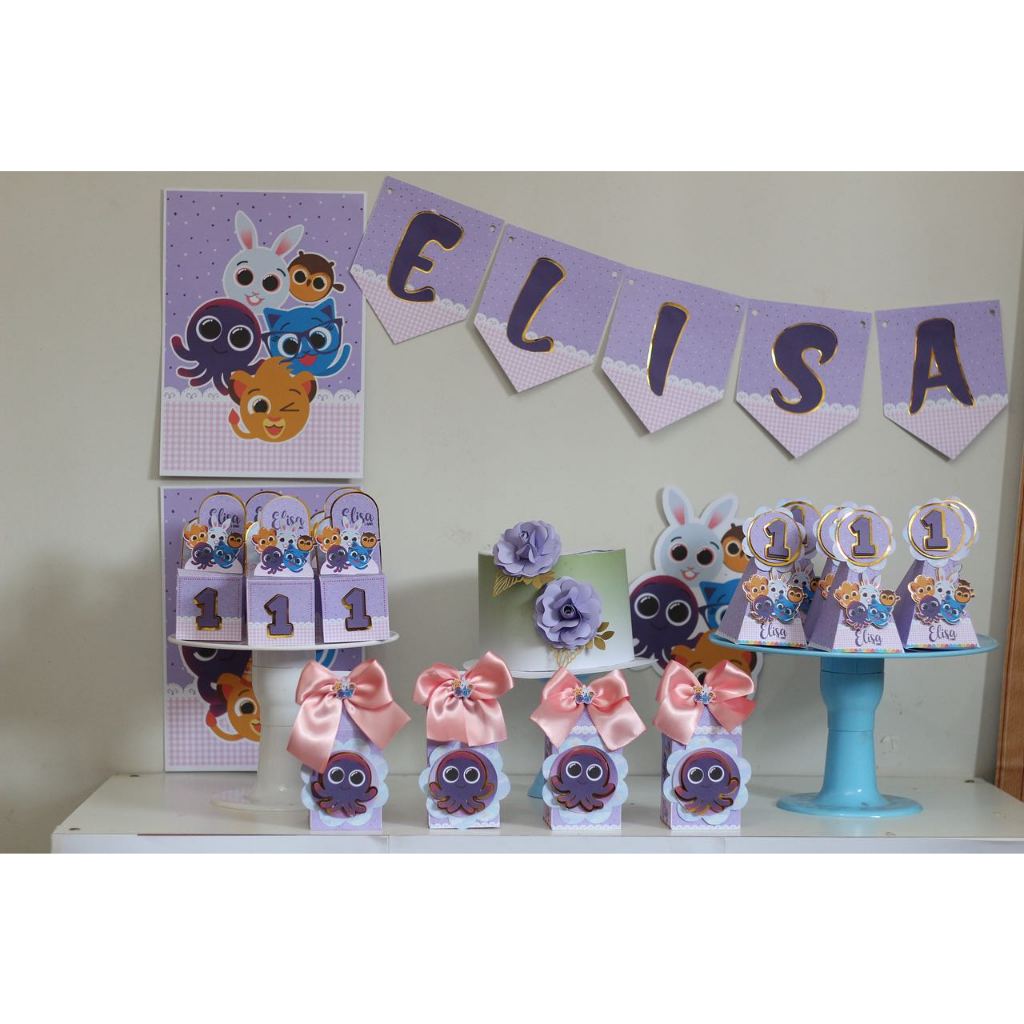Kit Festa Bolo fofos Menina - Pegue e Monte | Lembrancinhas | Festa infantil | Aniversário | Personalizados