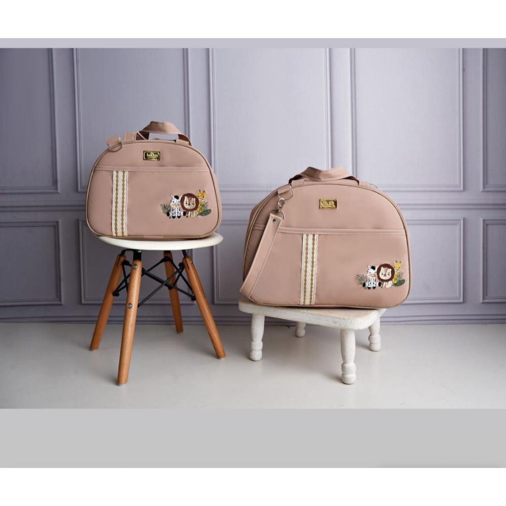 Kit de Bolsa Maternidade 2 Peças Safari e Borboleta com Faixa I Térmica e Impermeável I DONATELLY