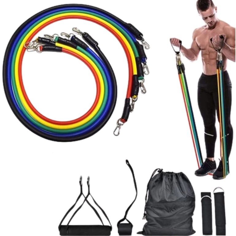 Elástico Funcional Tubing Extensor P/ Exercícios 11 Peças