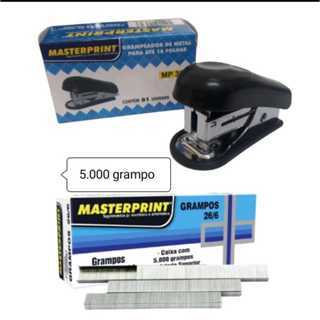 Kit Grampeador Mini Metal + 5.000 Grampos 26/6 Galvanizados Escolar Escritório MASTERPRINT em Oferta na Shopee
