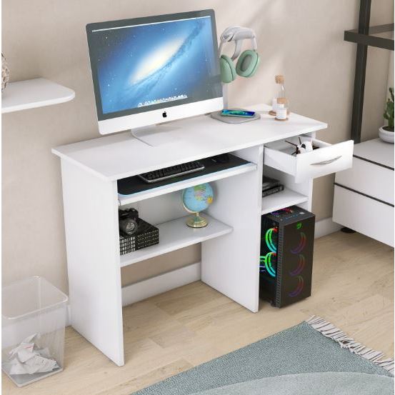 Mesa Para Pc Com Gaveta E Suporte Para Teclado 90cm em Oferta na Shopee