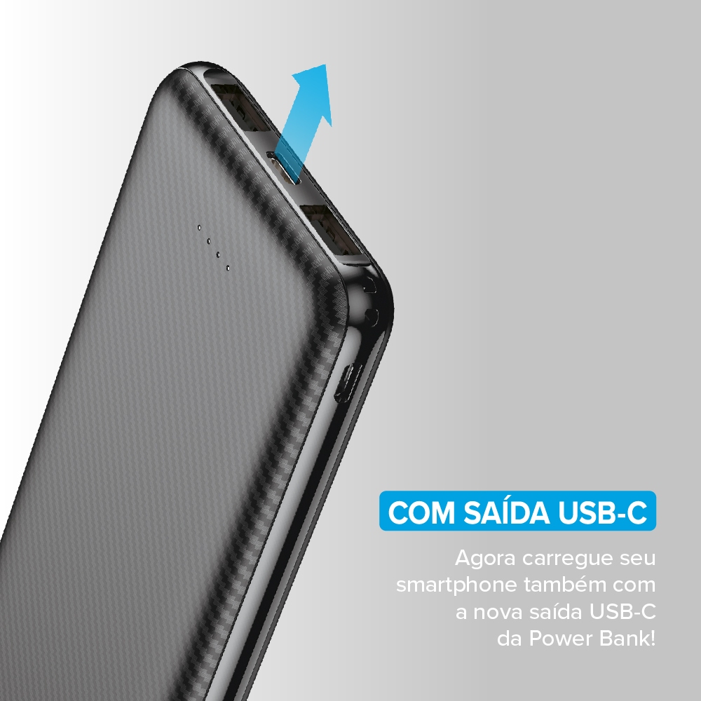 Carregador Portátil Power Bank i2GO 10000mAh com 1 USB-C e 2 USB-A — foto 6