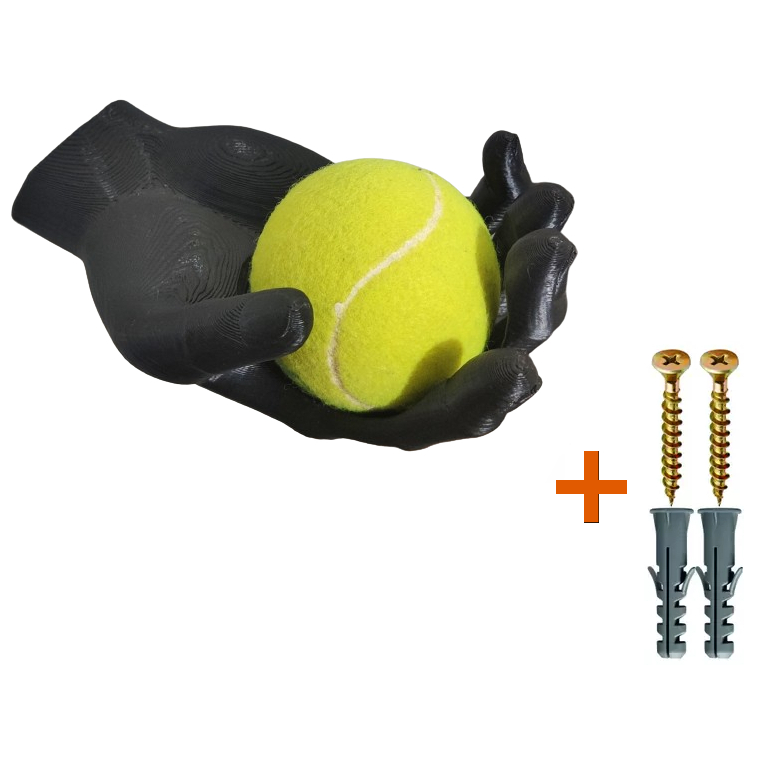 Suporte De Parede Bolas de Tênis - Preto