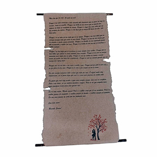 Papel pergaminho com sua frase, amor, casal, sagradas escrituras em Oferta na Shopee