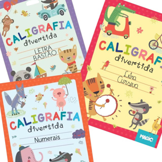 Kit 3 Livros De Caligrafia Infantil Letras Cursiva Números Alfabetização em Oferta na Shopee