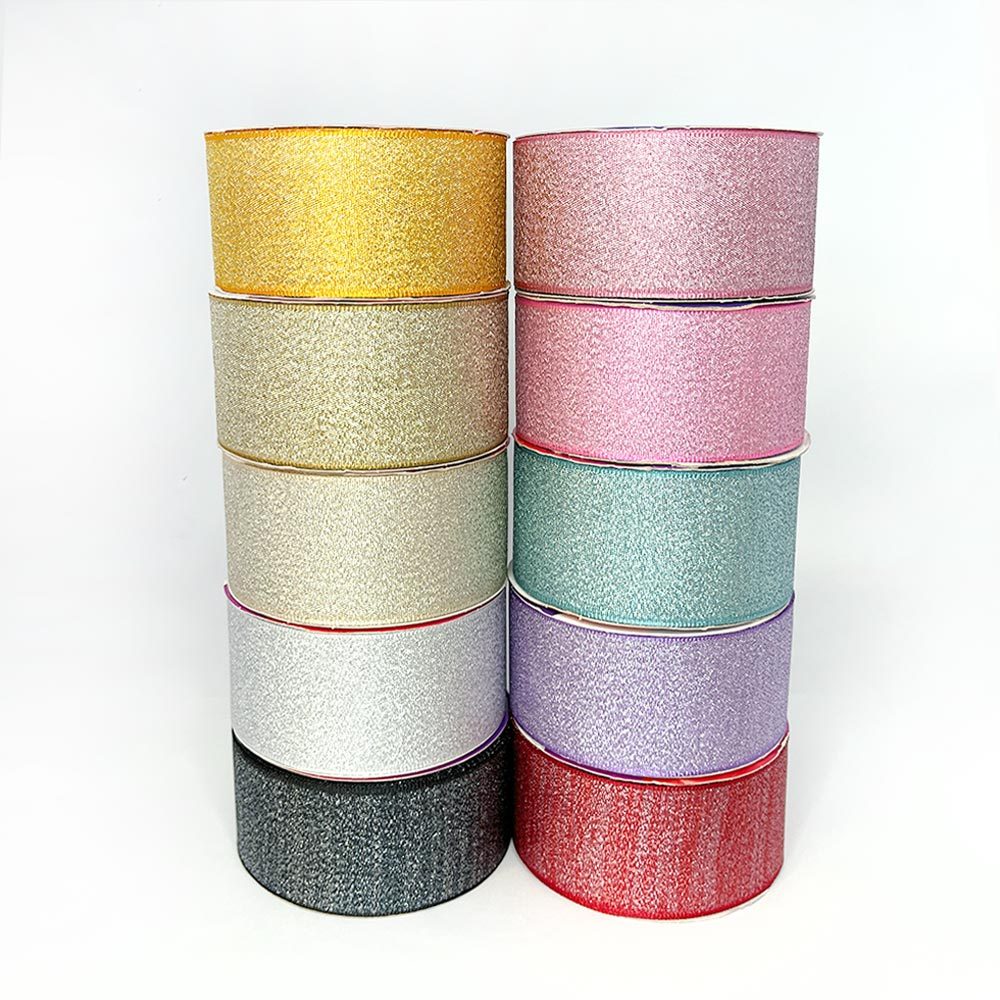10 metros Fita de Cetim com Lurex 38mm Fita Glitter Metalizada  Glitter Cinderela Diversas Cores para Laços Artesanatos em Oferta na Shopee