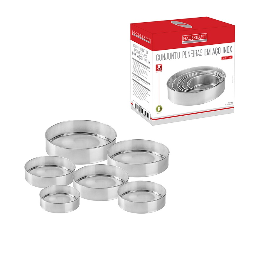 Conjunto 6 Peneiras Em Aço Inox Envio Imediato