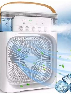 Ventilador Portátil Com Iluminação Umidificador Climatizador Branco em Oferta na Shopee
