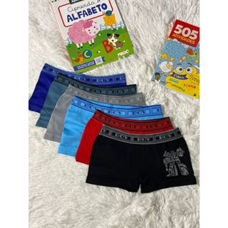 kit com 6 Peças Cueca Boxer Criança Infantil Moço Masculino Boy- Cores Variadas em Oferta na Shopee