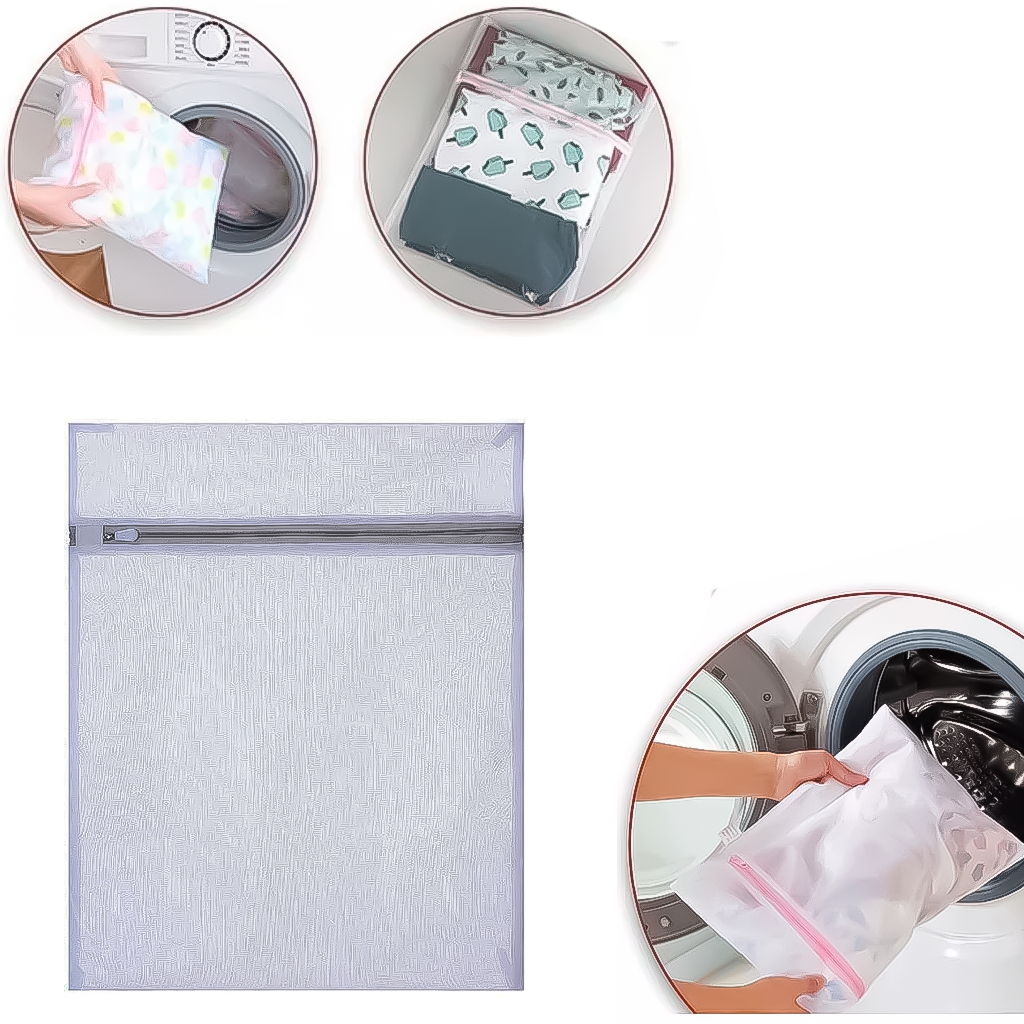 Kit Jogo com 4 Sacos Protetor  para Lavar Roupas 50 x 39 Cm Protetor De Roupa Íntima Lingerie - Home & Living