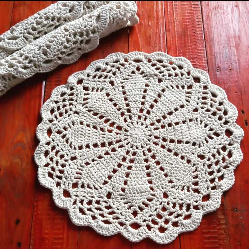 Kit 12 Sousplat de Crochê - Centrinho Toalha Centro de Mesa Crochet Casa Cozinha Decoração Rustica