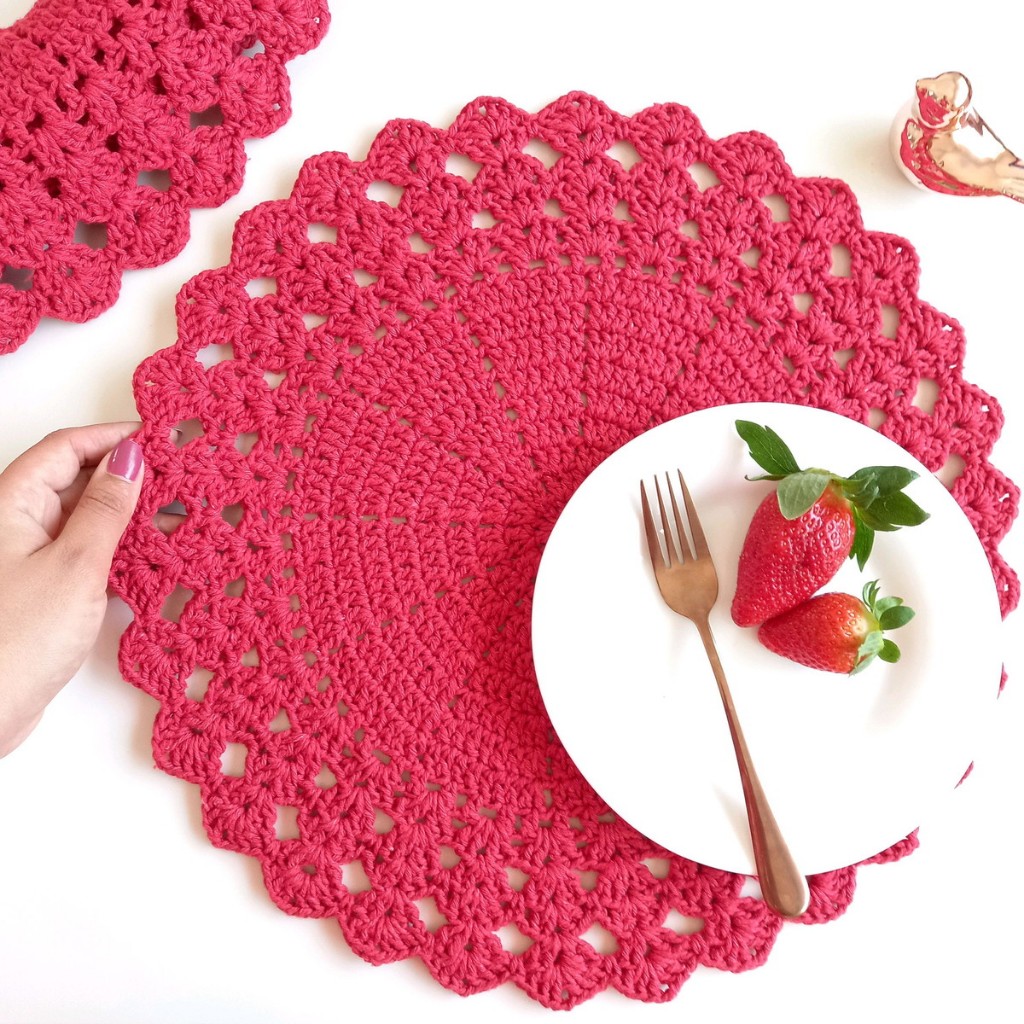 Kit 10 Sousplat de Crochê Centrinho de MesaJantar Decoração Cozinha Supla Crochet Casa Presente Luxo