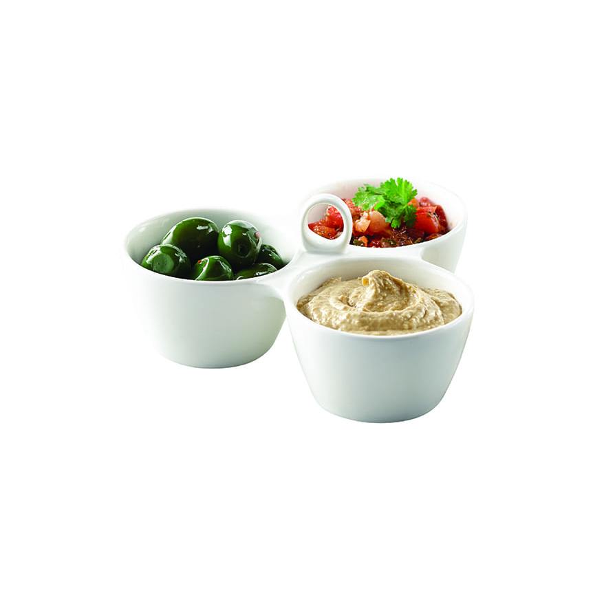 Petisqueira Porcelana 3 Divisorias Envio Imediato