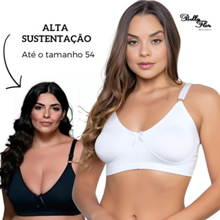 Sutiã Reforçado Sem Bojo Sustentação Alça Regulável Confortável Plus Size