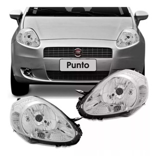 Par Farol Fiat Punto 2008 A 2012 Máscara Cromada