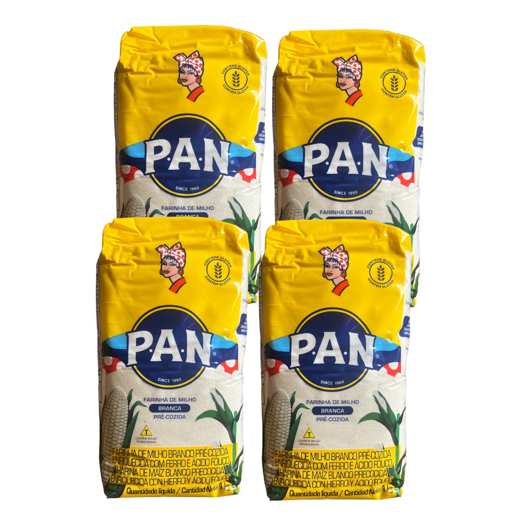 HARINA PAN P.A.N BRANCA KIT 4 UNIDADES AREPA